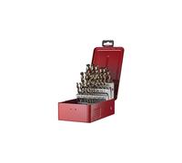 Jeu de forets hélicoïdaux A295 DIN 338 TypN D.1-13x0,5mm HSS-E 25pcs. cu.-cass.DORMER