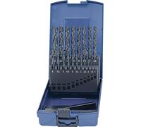 Jeu de forets hélicoïdaux DIN 338, type N, diamètre nominal 1-10,5 x 0,5 mm, HSS, 24 pièces, coffret en plastique