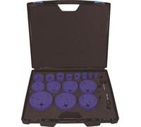 Jeu de forets Lochsgen, 17 pièces, 19-114 mm, profondeur de coupe 38 mm, HSS-Co8