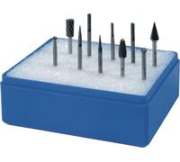 Jeu de forets miniatures, tige de 3 mm, 10 pièces, carbure, denture en croix, coffret en plastique