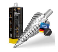Hardtwerk foret étagé | Conique Ø 4-32 mm | HSS de qualité supérieure | Tige triangulaire universelle | Idéal pour le métal, le bois, le plastique | 15 niveaux