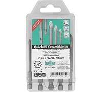 Heller Jeu de forets QuickBit® CeramicMaster pour verre et carrelage 5 pièces 4/5/6/8/10 mm