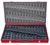 Jeu de forets spirales, 230 pièces, acier rapide HSS-R, de 1 à 13 mm, à droite