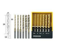 Proxxon – Jeu de forêts spirales HSS 28876 – 1,5–4 mm, 6 pièces, pointe de centrage, boîte