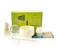 Jeu de fouets à Matcha,Set de Matcha en céramique 7pcs,Set complet de Matcha avec fouet,Bol à Matcha avec bec verseur,Pelle, tamis, passoire, porte-balai et support,Cadeaux pour les amoureux