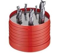 Jeu de fraises à queue No.933 D.3/4/5/6/8/10mm Z.3 VHM TiAlN 6pcs.boîte ronde DORMER