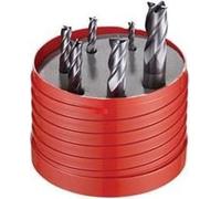 Jeu de fraises à queue No.944 D.3/4/5/6/8/10mm Z.4 VHM TiAlN 6pcs.boîte ronde DORMER