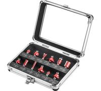 Jeu de fraises à rainer Graphite, queue de 8 mm, 12 pièces Fraises à bois Fraises à chants Défonceuse