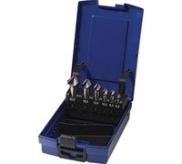 Jeu de fraises coniques DIN 335C 90 degrés 6,3-20,5mm HSS-Co TiAlN 6 pcs. dans coffret plastique TECWERK