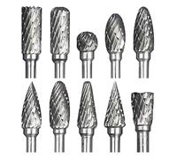 Jeu de Fraises en Carbure Compatible avec Dremel - Fraises Metal - 10pcs, Tige 1/8"" pour Bricolage - pour Bricolage, Gravure