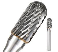Jeu de fraises en carbure tige de 6,35 mm (1/4") avec grand support en hêtre, mèches de meuleuse d'angle, mèches de perçage, mèches de meulage pour métal, accessoires d'outils rotatifs, râpe, soudure