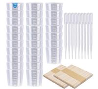 Jeu de gobelets doseurs de 300 pièces, de 30 ml et 3 ml, pour résine époxy et travaux manuels, avec baguettes en bois et pipettes