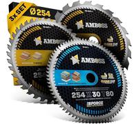 Jeu de lames circulaires pour scie de table, dimensions 254 x 30, compatible avec les modèles 10 et PTS 100 T. - Assortiment de lames de scie 254x30
