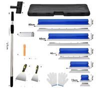 Jeu de lames de lissage pour plaques de plâtre, lames en acier inoxydable, poignée ergonomique, ensemble de 5 pièces, couleur bleue