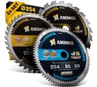 Jeu de lames de scie circulaire d'établi Amboss Ø254, compatible avec les modèles Bosch GTS 10, PTS 10, PTS 100 T, Festool TKS80, Scheppach HS105, Metabo TK250, TS254