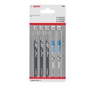 Jeu de lames de scie sauteuse - Bosch - Basic - 5 pièces - Bois et métal - Compatible arbre universel