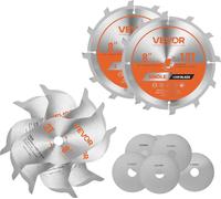 VEVOR Jeu de lames à rainurer, Ø 203,2 mm, lame de scie circulaire pour rainurer, 12 dents alliage tranchantes, finition soignée, avec évents de chauffage antibruit, pour couper contreplaqué, bois dur