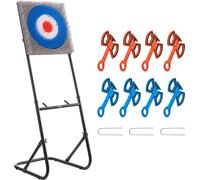 Jeu de lancer de haches VEVOR, cible en poils synthétiques avec 8 haches à lancer & cadre en acier pliable, facile à ranger, jeu pour l'extérieur / l'intérieur cour et carnaval 48 x 140 x 69 cm
