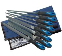 Jeu de limes - 8 pièces - 200 mm - Poignée softgrip - Bleu