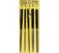 Jeu de limes de précision, 5 pièces, dans un coffret en PVC, fabrication japonaise