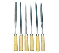 Jeu de limes pour travaux de précision/outils de ponçage avec manche en bois, coffret de 6 pièces