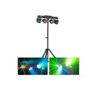 BeamZ CLS Orcus Party Bar Jeu de Lumière DJ avec Télécommande, 2 PAR RGBW, 2 Derby et Pied