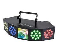 Jeu de lumière Ibiza light COMBI-FX4, effet 3-en-1 Wash/Strobe 4 x 12 LED RGBW Moone 144 LED RGB avec DMX