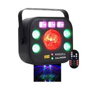 Jeu de lumière Ibiza Light FULLMOON - DMX 5-EN-1 AVEC WASH LED RGBW 4-en-1, UV, LAS R+G, STROBO 20 flashes/sec. & ASTRO