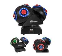 Jeu de lumière - OMNITRONIC - DOUBLE BEAM 4-en-1 RGBW 100W 104 LEDs - 8 Hypno Rings - DMX/Stroboscope