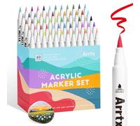 Jeu de marqueurs acryliques, 60 couleurs pour paysages, pointe pinceau
