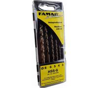 Jeu de mèches à bois hélicoïdale, HSS-G,5 pcs,boîte en plastique Ø 3,4,5,6,8 mm FAMAG - 1594.835
