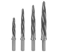 Jeu de mèches alésoirs HSS6542 M2, alésoirs coniques en acier rapide pour métal, outils pour automobile et construction, 4 pièces avec coffret de rangement en aluminium