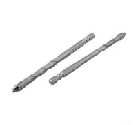 Jeu de Mèches Excentriques à 4 Canaux en Carbure pour Perçage de | Précision, Foret Triangulaire à Dents de Scie pour Carrelage, Verre, Béton et pour granit, Queue Hexagonale 6,35 mm,