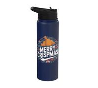 Jeu de mots amusant Merry Christmas Stainless Steel Insulated Water Bottle