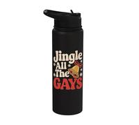 Jeu de mots gay amusant de Noël - Homosexual Pride LGBT Xmas Stainless Steel Insulated Water Bottle