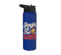 Jeu de mots gay amusant de Noël - Homosexual Pride LGBT Xmas Stainless Steel Insulated Water Bottle