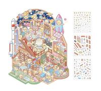 Jeu de Nevalerra 3D House, scène 3D, autocollant de dessin animé musée | Scène miniature pour , famille, amis, à la maison, action de G