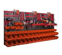 Jeu de panneaux avec porte-outils 173 x 78 cm avec 56 pcs. Boîtes orange suspendues en plastique XL