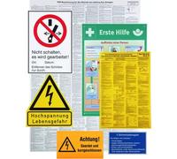 Jeu de panneaux d'avertissement/d'information, plastique - Panneau d'avertissement/de signalisation WHSS EA K#700050
