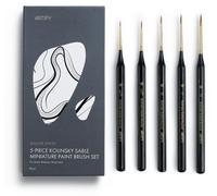 Jeu de pinceaux fins, 5 pièces, poils de martre Kolinsky, pointes ultra-fines, précision