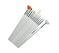 Jeu De Pinceaux Nail Art - Professionnels - 15pcs - Bois - 20cm - Tête En Nylon Multicolore