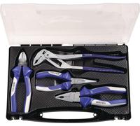 Jeu de pinces, 4 pièces chromées, coffret en plastique