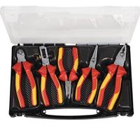 Jeu de pinces, 5 pièces, VDE, isolées, chromées, en coffret PROMAT