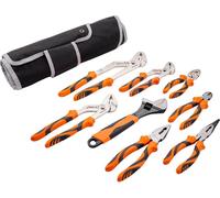 Jeu de pinces, 8 pièces, acier à haute teneur en carbone, pinces à joint rainuré 12"/10"/8", pinces de monteur 8", pinces à joint coulissant 6", pinces à bec long 8", pince coupante diagonale 6", clé