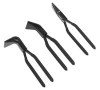 Jeu de pinces à plier la tôle, 3 pièces - Pince à plier manuelle / plieuse manuelle - Droites, à 45° et 90° - Pour le travail de la tôle - Acier au carbone - Noir