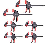 Jeu de pinces à une main, 6 pièces, 150 mm et 300 mm, pinces de serrage robustes, élargisseurs pour le travail du bois et les projets de bricolage