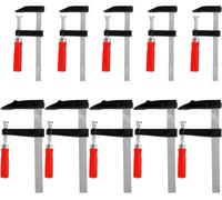 Jeu de pinces à vis, 10 pièces, portée de 150/200 mm, profondeur de mors de 50/80 mm, métal et plastique