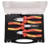 Jeu de pinces, contenu : 3 pièces, VDE, chromé, coffret en plastique