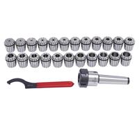 Jeu de pinces de serrage ER40 avec support - MTB4-ER40 M16 - 23 pièces - 4–26 mm - Précision 0,02 mm - Acier à ressort 65Mn, trempé - Pour fraiseuse/perceuse, tour
