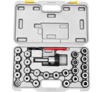 Jeu de pinces de serrage - M12 - 23 pièces - Plage de serrage 0,41–2,59 cm - Acier inoxydable - Pour fraiseuses CNC - Avec coffret de rangement - Argent